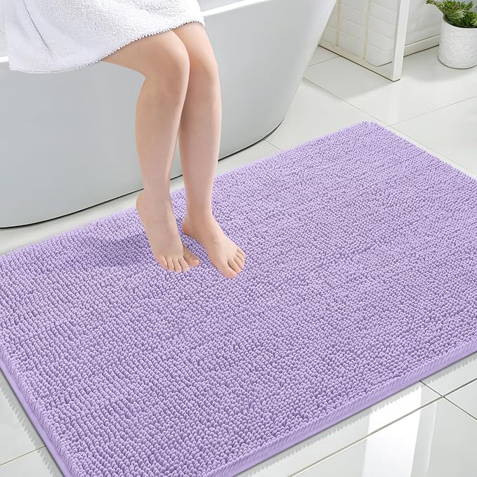 OLANLY Large Bathroom Rugs 44x32, Extra Soft Absorbent Chenille Bath Rugs