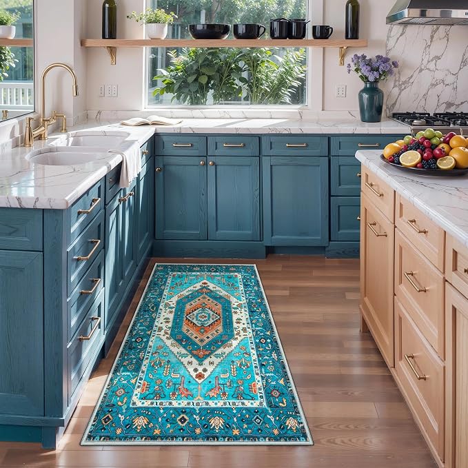 SERISSA 2x4 Boho Rugs for Entryway, Washable Non-Slip Kitchen Runner Rug