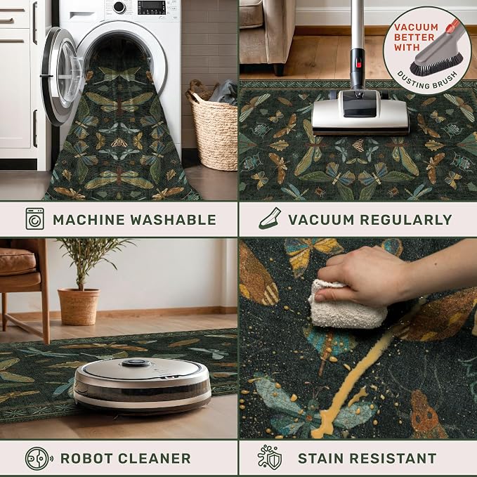 Hazo Haus Washable Insect 2x6 Runner Rug