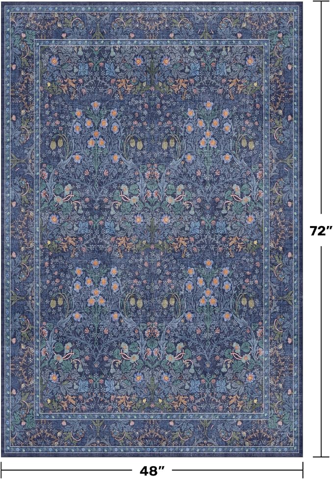 Vintage Dark Blue 4x6 Area Rugs