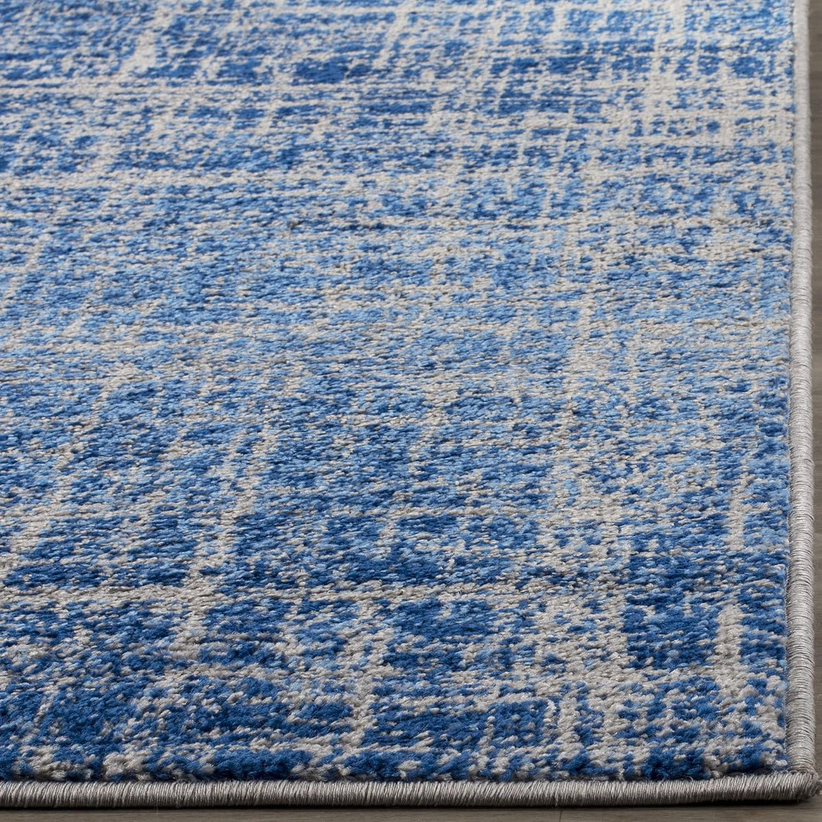 SAFAVIEH Adirondack Collection Runner Rug - 2'6" x 10', Blue & Silver, Modern Abstract Design, Non-Shedding & Easy Care, Ideal for High Traffic Areas in Living Room, Bedroom (ADR116D)