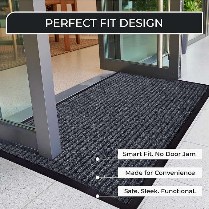 2 Pack Heavy Duty Entry Mat 2' x 3', Low Profile Door Rug