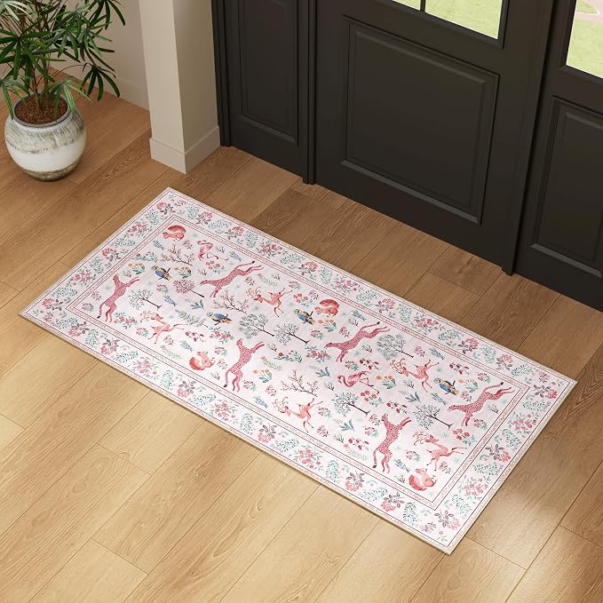 DUKINO 2x4 Rug for Hallway, Washable Kitchen Runner Rug