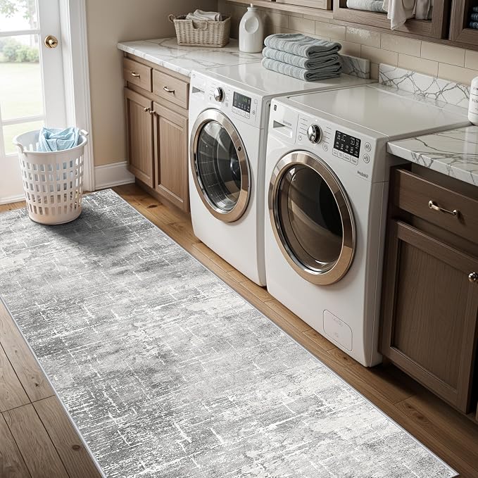 HY HAOYUNLAI Abstract 2x8 Runner: Washable Non-Slip 8ft Hallway Carpet
