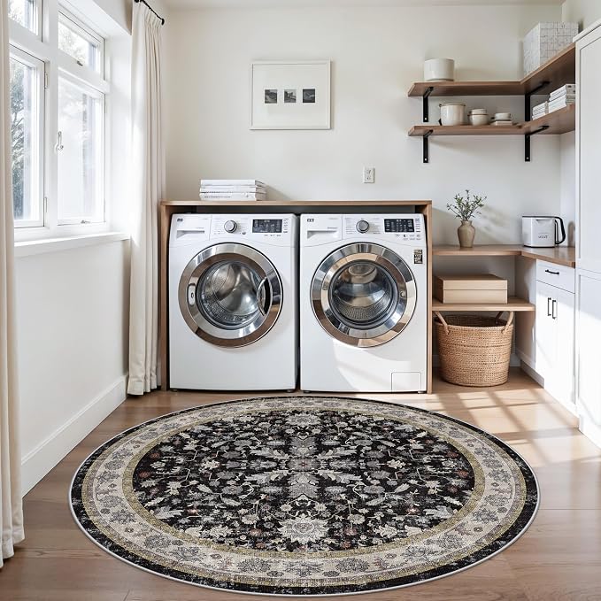 6ft Round Kitchen Rug Washable