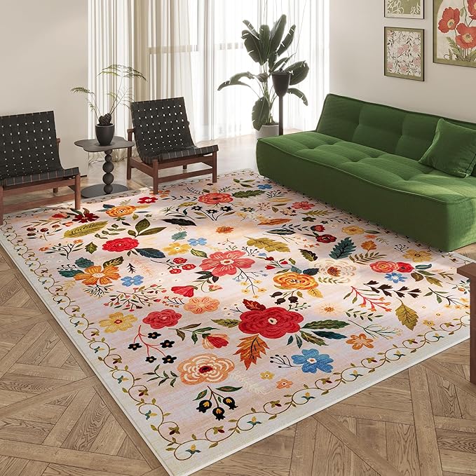 Rugcomf Area Rugs 8x10 Rug for Living Room Clearance Washable Boho Area Rug Non