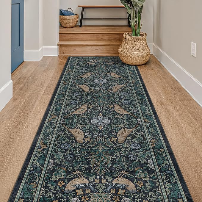 Hazo Haus Blue Boho 2'6"x10' Long Hallway Runner Rug