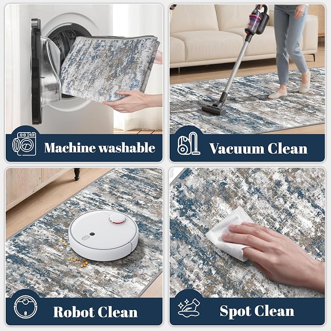 Washable Carpet Runners for Hallway 12ft-Non Slip Floor Runners for Dogs