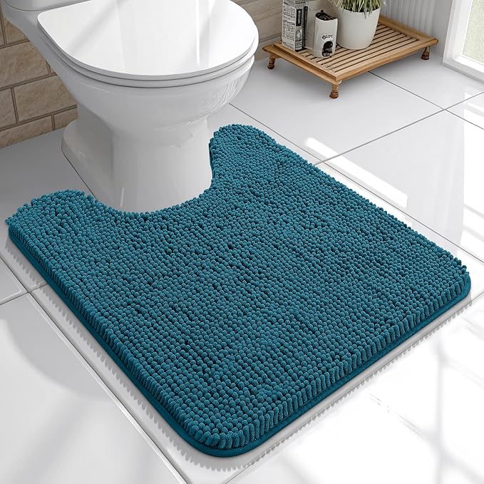 OLANLY Toilet Rugs U-Shaped 20x20, Extra Soft Absorbent Chenille Contour