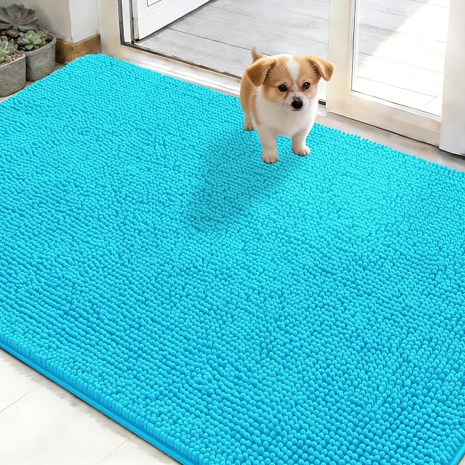 OLANLY Dog Door Mat for Muddy Paws 48x30, Absorbs Moisture and Dirt, Absorbent