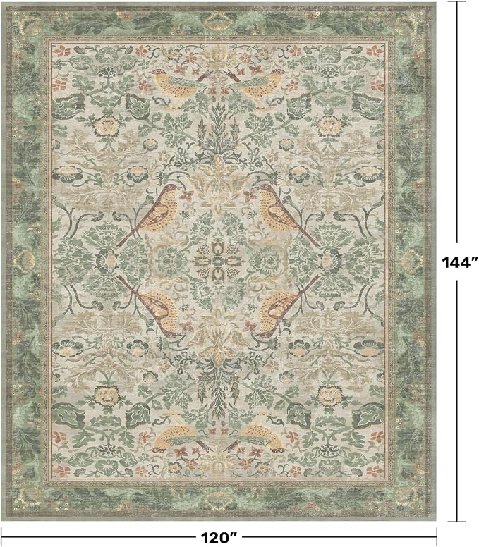 Botanical Sage Rug for Living Room