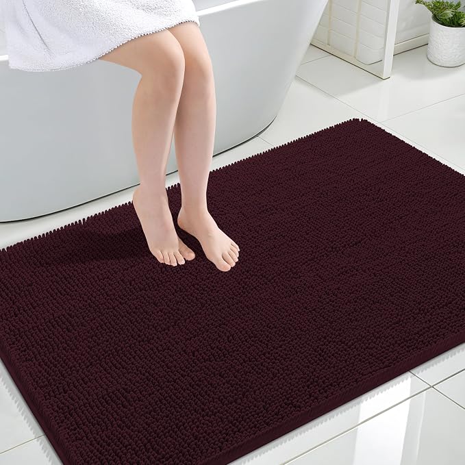 OLANLY Large Bathroom Rugs 44x32, Extra Soft Absorbent Chenille Bath Rugs
