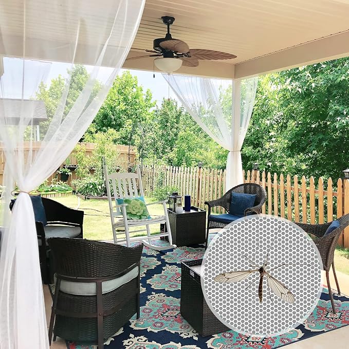 RYB HOME 2 Panels Garden Netting Size Adjustable Porch Screen Mesh Outdoor