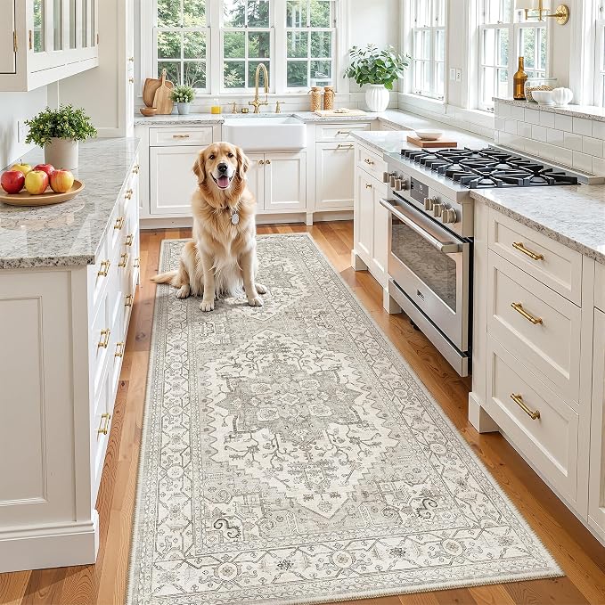Madane Hallway Runner 3x8, Kitchen Rugs Washable Entryway Rug 8ft Vintage