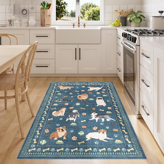 DUKINO 3x5 Area Rug, Lightweight Washable Entryway Rug