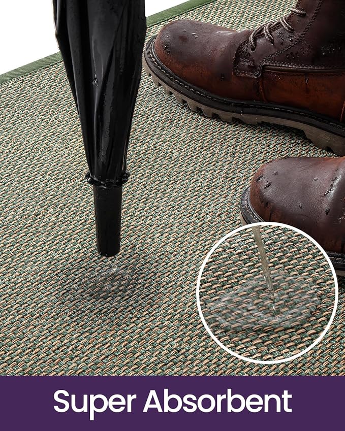 DEXI Ultra Thin Entryway Door Mat 36x56, Non Slip Rubber Backing Inside Entry