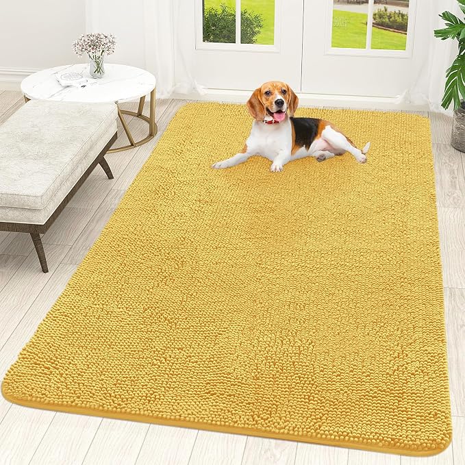OLANLY Dog Door Mat for Muddy Paws 70x46, Absorbs Moisture and Dirt, Absorbent