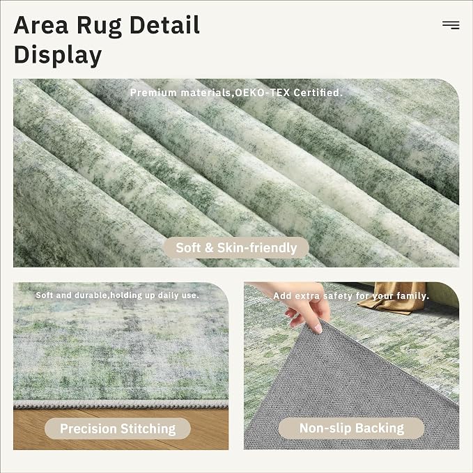 Soalmost Runner Rug 2x10 Washable Non-Slip Hallway Runner Rugs