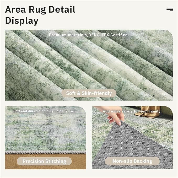 Soalmost Runner Rug 2x12 Washable Non-Slip Hallway Runner Rugs