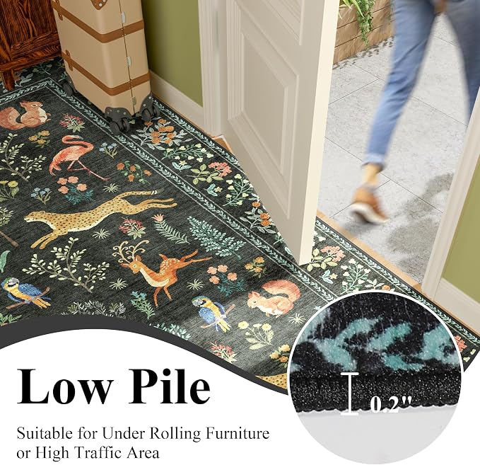 DUKINO 2x4 Rug for Hallway, Washable Kitchen Runner Rug