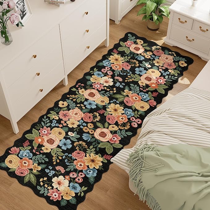 DUKINO 2.6x8 Runner Rug for Hallway, Washable Kitchen Rug