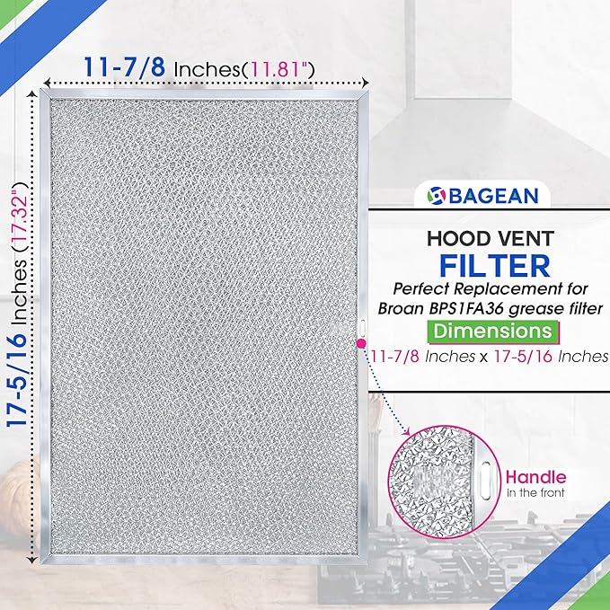 Bagean Stove Hood Vent Filter 11.8" x 17.35" BPS1FA36 Compatible
