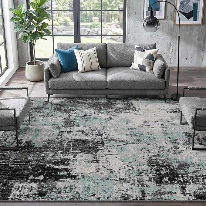 RELEANY Washable Area Rugs 5'x7' Non-Slip Modern Abstract Soft