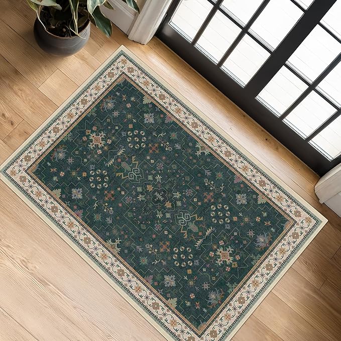 Dark Green 2x3 Door Mat Indoor Entrance Rug