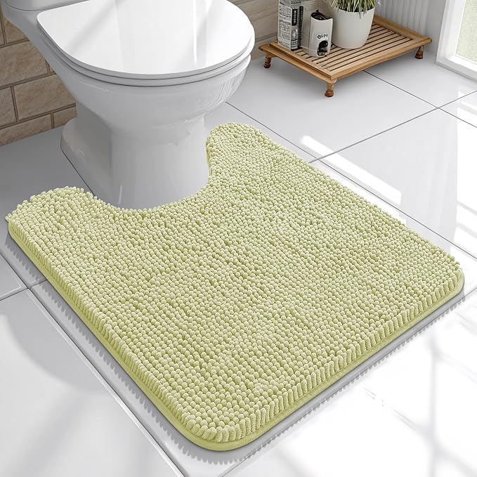 OLANLY Toilet Rugs U-Shaped 20x20, Extra Soft Absorbent Chenille Contour
