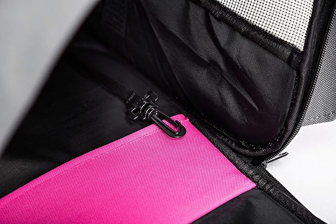 Pawer 18” x 11”x 11” Soft-Sided Foldable Airline Approved Pet Carrier for Cat, Puppy and Small Dog, Washable 600D Oxford Fabric, with Handle and Strap for Carry, Multiple Colors Available