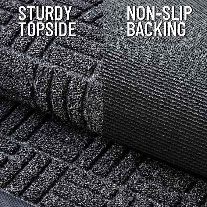 OLANLY Front Door Mat Outside Entrance 71x47, Heavy Duty Sturdy Natural Rubber
