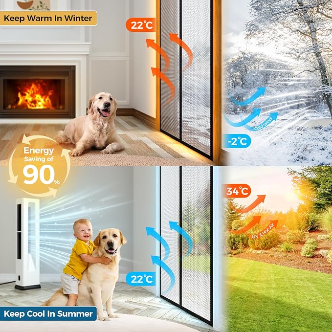 Magnetic Thermal Insulated Door Curtain