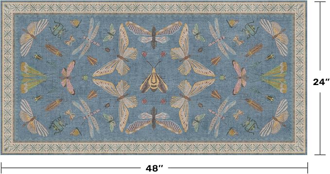Dusty Blue Bathroom Rug 2x4