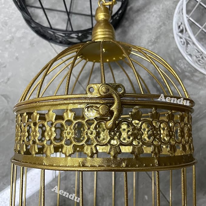 Iron Bird Cage for Wedding Decor and Flower Cage Decor Perfect Props for Hanging Flower Frames Indoor and Outdoor Decoration at Wedding Parties (Black)