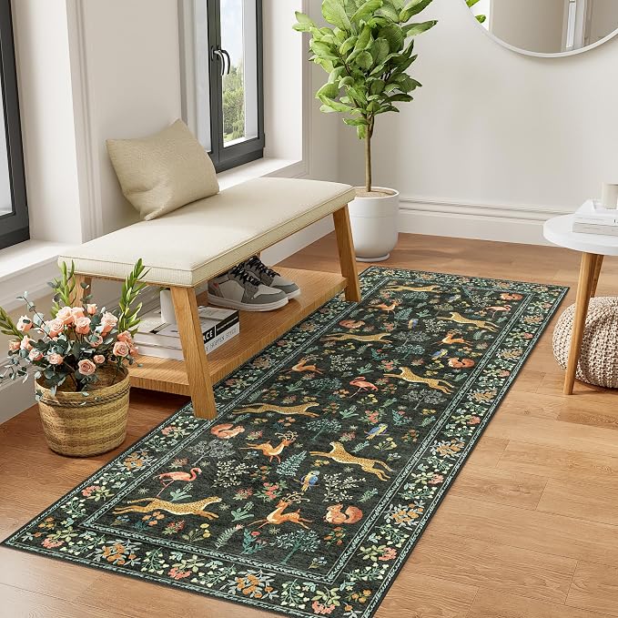 DUKINO 2x5 Rug for Hallway, Washable Kitchen Runner Rug