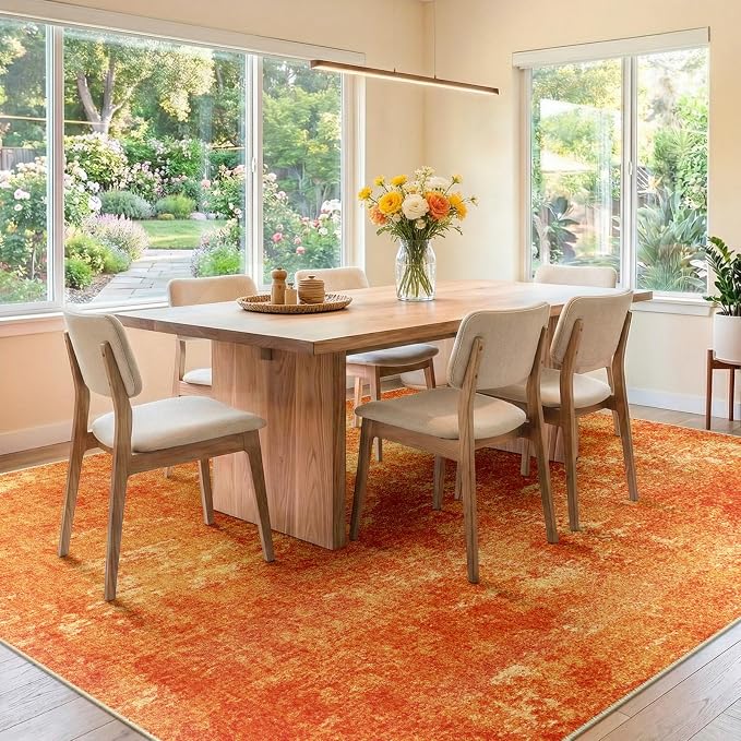 RELEANY Washable Area Rugs 9'x12' Non-Slip Modern Abstract Soft