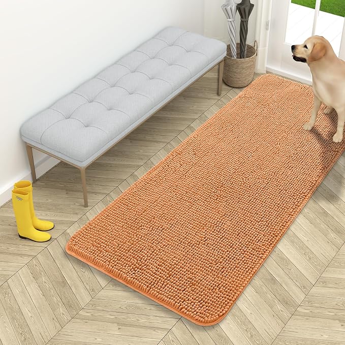 OLANLY Dog Door Mat for Muddy Paws 54x24, Absorbs Moisture and Dirt, Absorbent