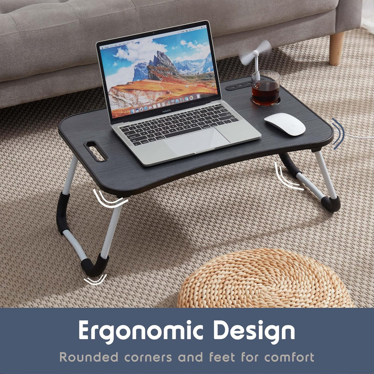 Nestl Laptop Lap Desk, Bed Tray with USB Port Laptop Stand for Bed 24"x16"