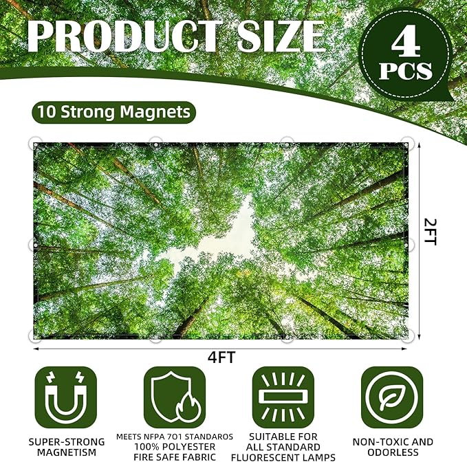 4 Pcs Fluorescent Light Covers