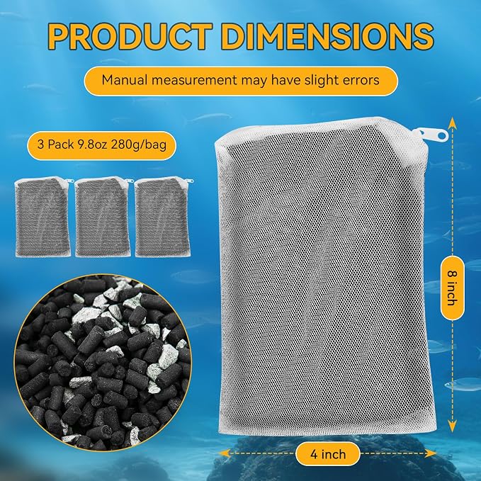 3 Pack 8 Oz Pro-C Mixed Aquarium Canister Filter Media Bag