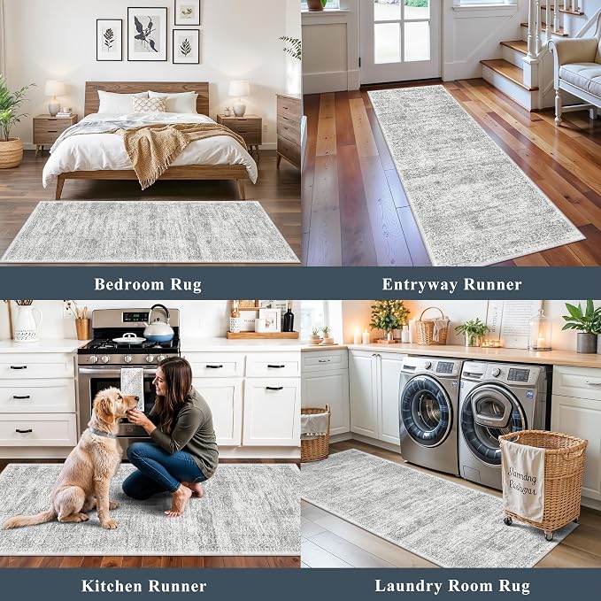 Rug Runners 2x6 Hallway Washable, Non Slip