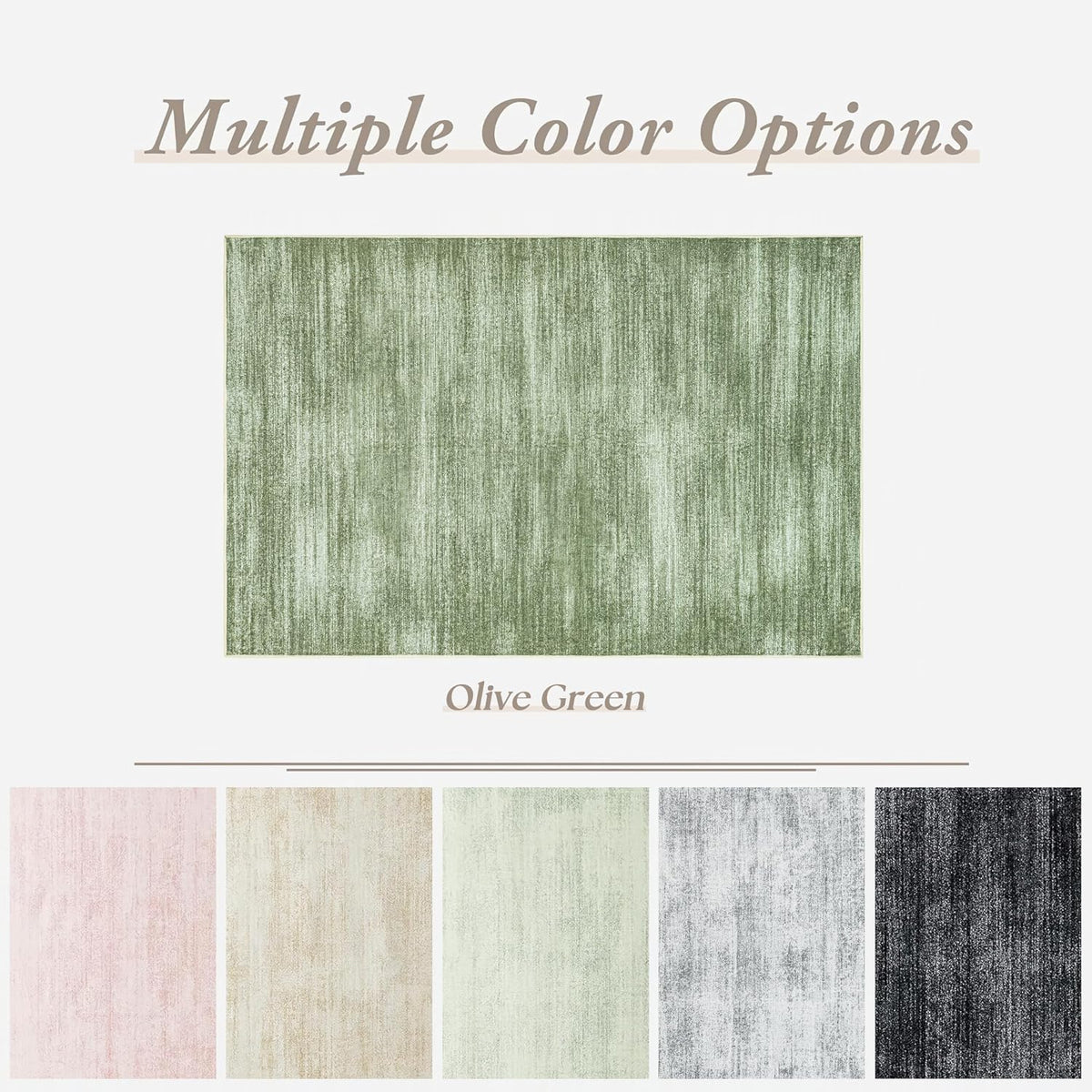 BILEEHOME Modern Area Rug 4x6 Non Slip Olive Green Small Rugs for Dorm