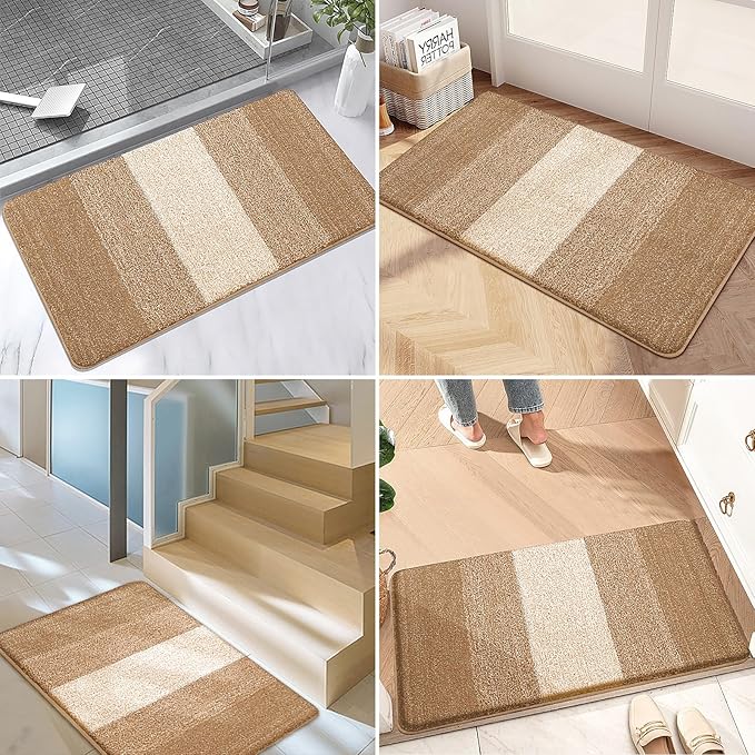 Kitinjoy Indoor Outdoor Door Mat, 34x21 Non-Slip Absorbent Dirt Trapper