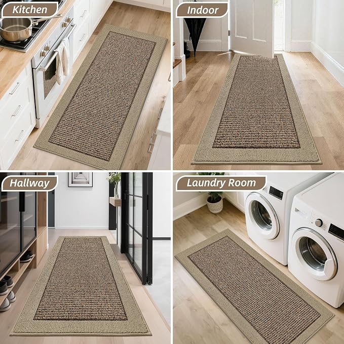BEQHAUSE Indoor Door Mat 20" x 48", Dirt Trapper Door Mats Non-Slip Entryway