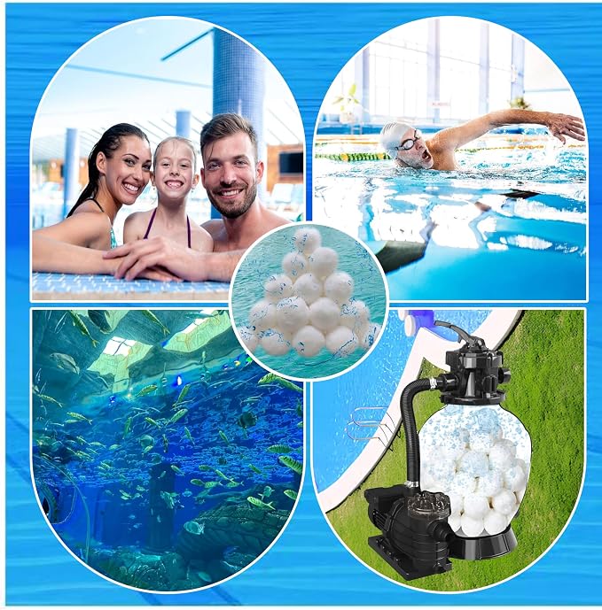 1.5 lbs Pool Filter Balls for Sand Filter, Reusable Pool Sand Filter Balls