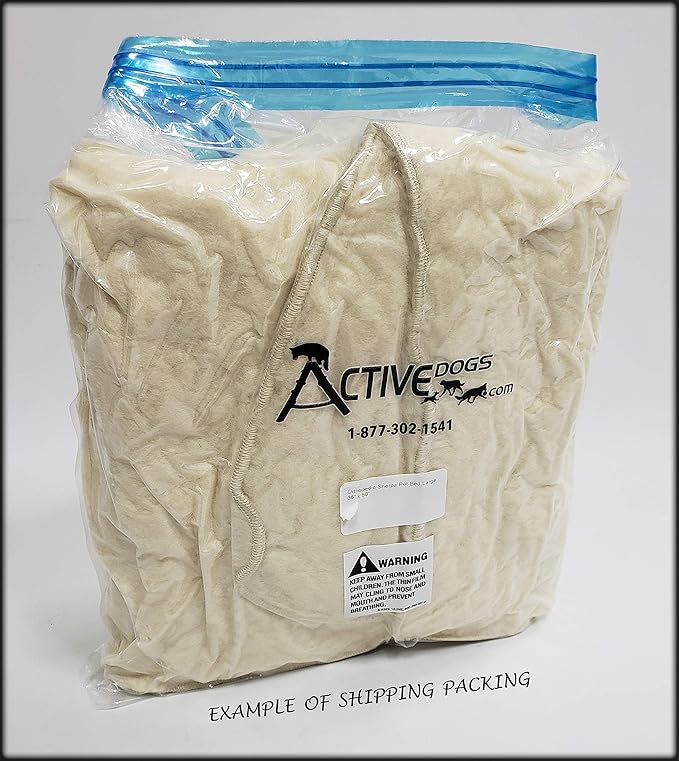 ActiveDogs Hi Loft Sherpa Faux Lambskin Dog Bed - Small 18"x24" - Orthopedic & Machine Washable - Double Layered