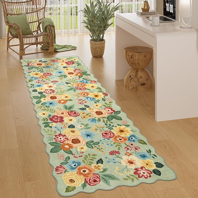 DUKINO 2x10 Runner Rug for Hallway, Washable Kitchen Rug