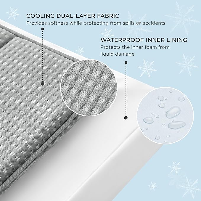 Bedsure Cooling Dog Bed Large Sized Dog - Large Comfy Flat Puppy Beds with Removable Washable Cover, Orthopedic Egg Crate Foam Pet Mat, Suitable for Pet Up to 50 lbs