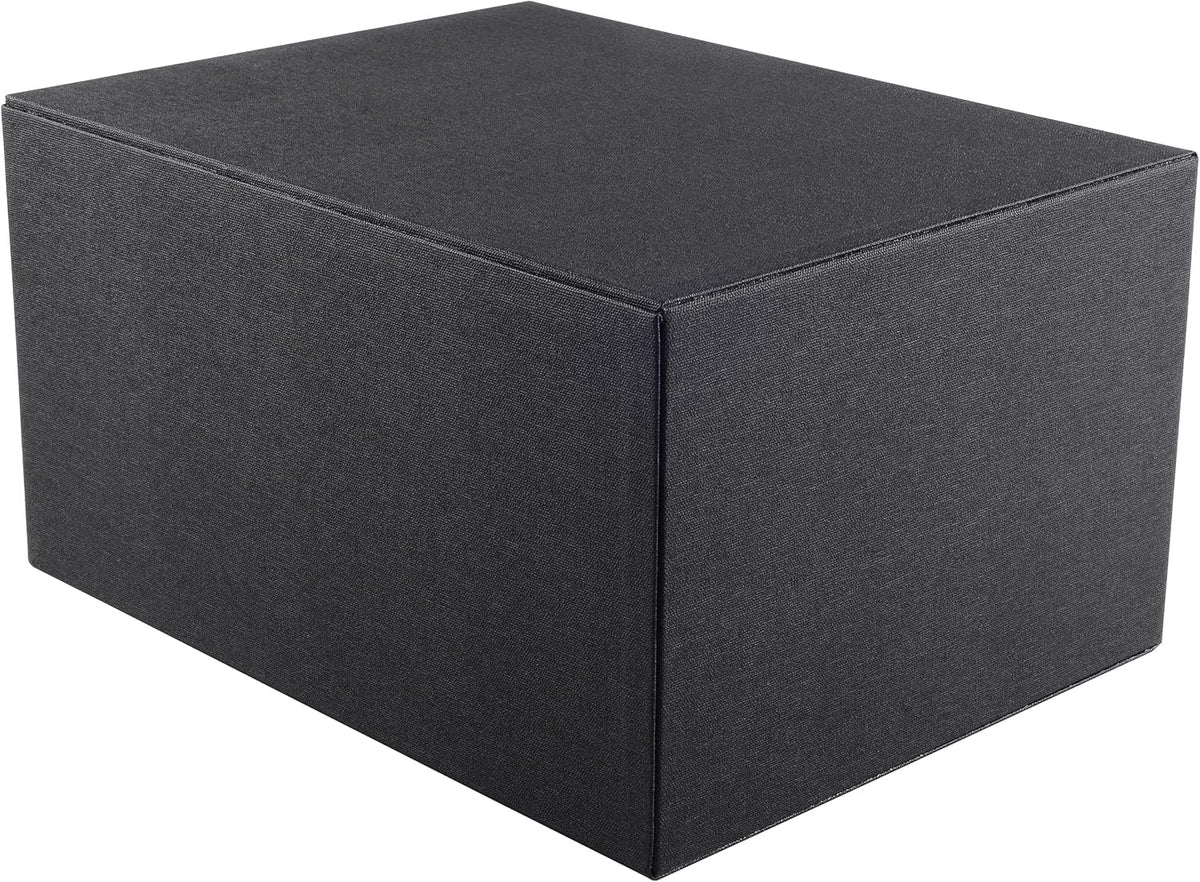 Fashion Multicolor Collocation Leather Desk Organizer File Cabinet Executive Office Supplies Desktop Filing A4 Contract Document Stackable Storage Box with 3 Drawers (Black)