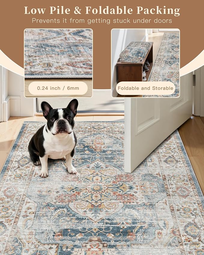 Madane Runner Rugs for Hallway 2x10 Long Washable Non-Slip Hallway Runner Rug
